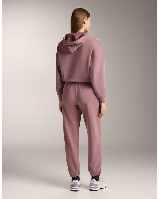 Oysho Green Hooded Boxy Sweatshirt With Brushed Modal