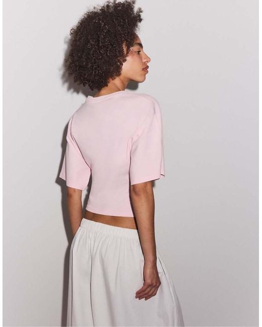 Stradivarius Pink Japanese Short Sleeve T-shirt
