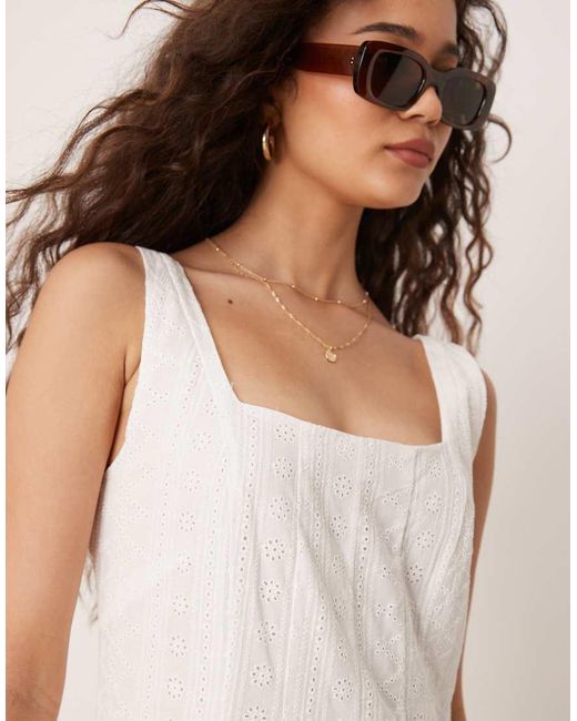 Mango Natural Structured Soft Bubble Hem Cotton Midaxi Dress