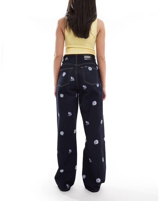 Vaqueros Boyfriend Holgados Con Bordado Floral Donna De -Azul Dr. Denim de color Blue