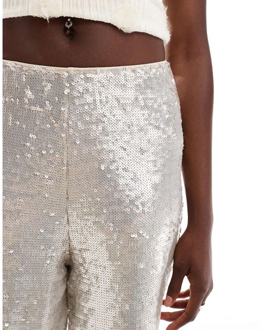 ASOS White Tailored Sequin Ankle Grazer Trousers
