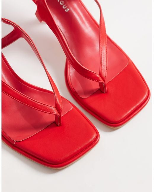 Glamorous Red Heeled Sandals