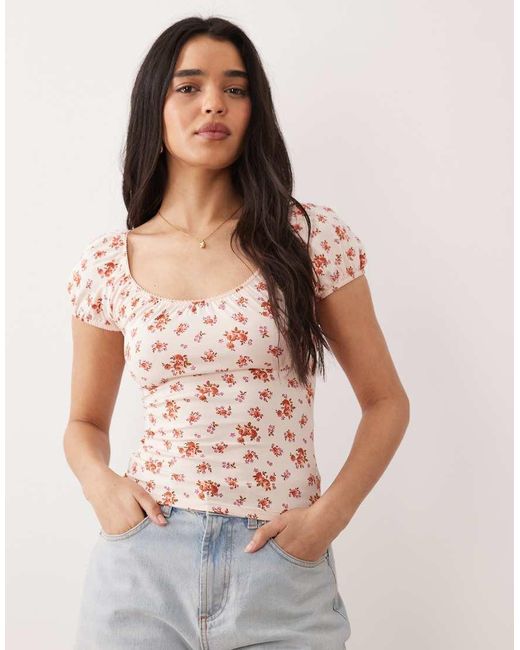 Miss Selfridge Multicolor Milkmaid Top