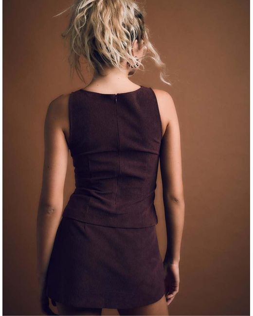 Stradivarius Brown Corduroy Skort