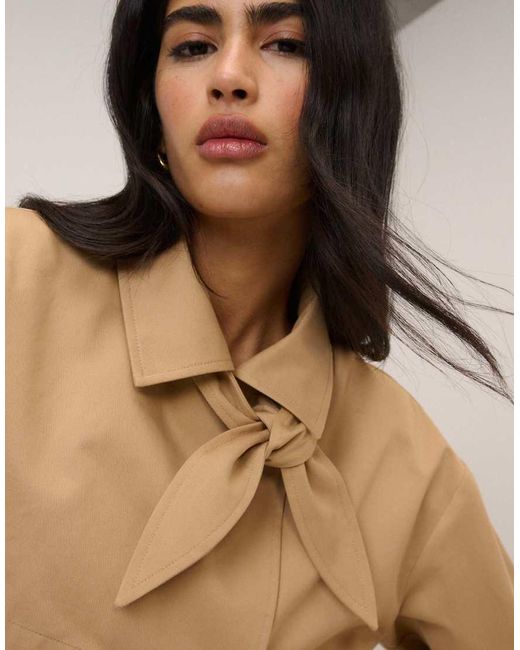 Nobody's Child Natural Camel Tie Trench Jacket