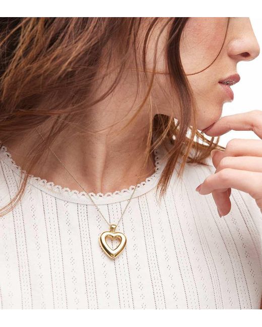 SEOL + GOLD 18K Vergulde Vermeil Ketting Met Hartvormig Hangertje in het White