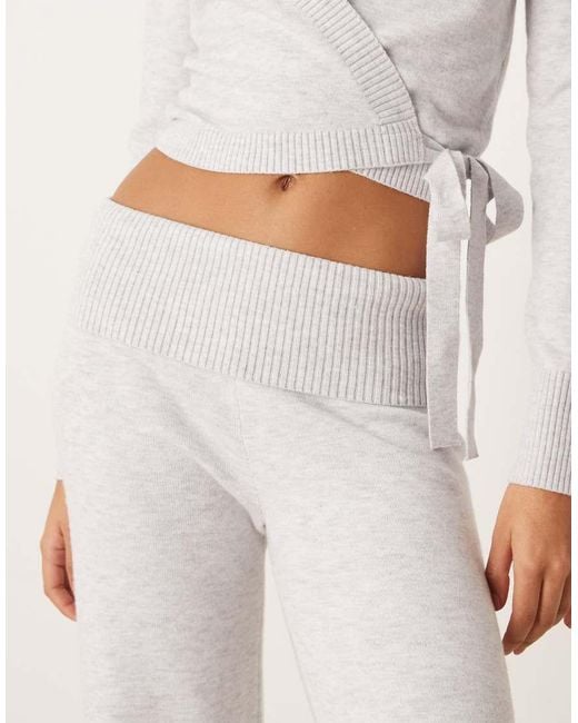 Hollister Natural Gilly Hicks Low Rise Straight Leg Cosy Trousers Co-ord