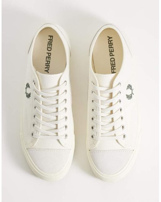 Fred Perry White Hughes Canvas And Suede Sneakers