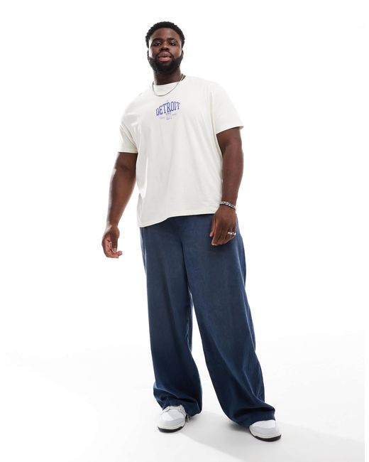 ASOS – superweite cord-hose in Blue für Herren