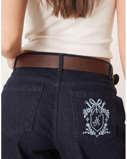 Cintura Per Vita E Fianchi Color Cuoio Con Passanti Multipli di ASOS in Blue