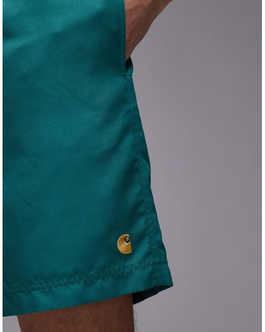 Carhartt Blue Chase Swim Trunks for men