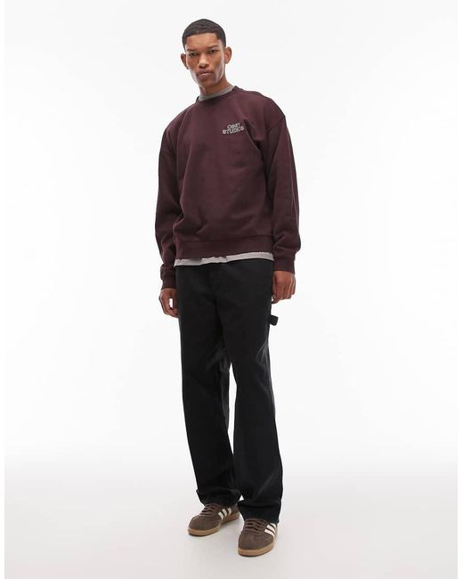 Obey Red Studios Faded Boxy Sweatshirt With Back Print for men