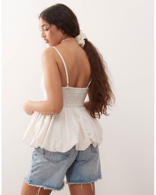 Miss Selfridge White Puff Ball Corset Top
