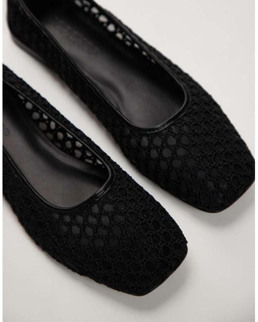 Bailarinas Negras De Malla De Croché Amara De TOPSHOP de color Black