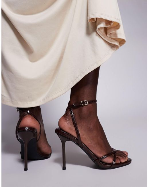 Simmi london - vitani - sandales à talon minimalistes - chocolat SIMMI en coloris Brown