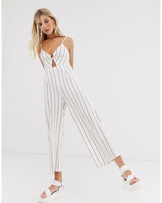 bershka white jumpsuit