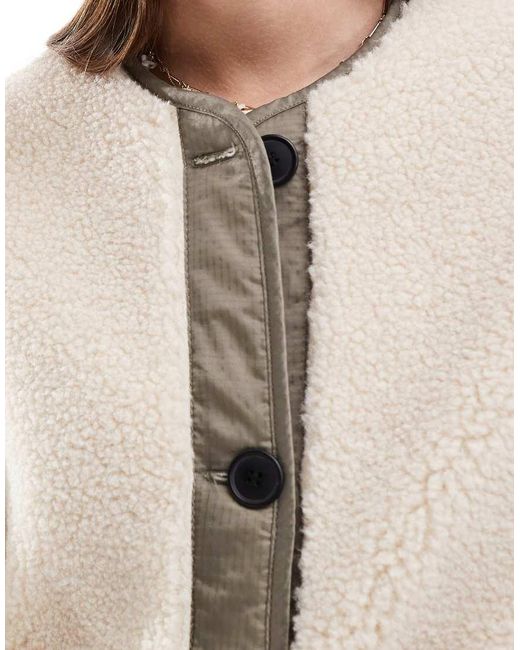 ASOS Natural Oversized Borg Jacket
