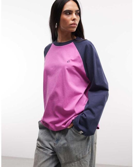 Collusion Pink Raglan Branded Tee