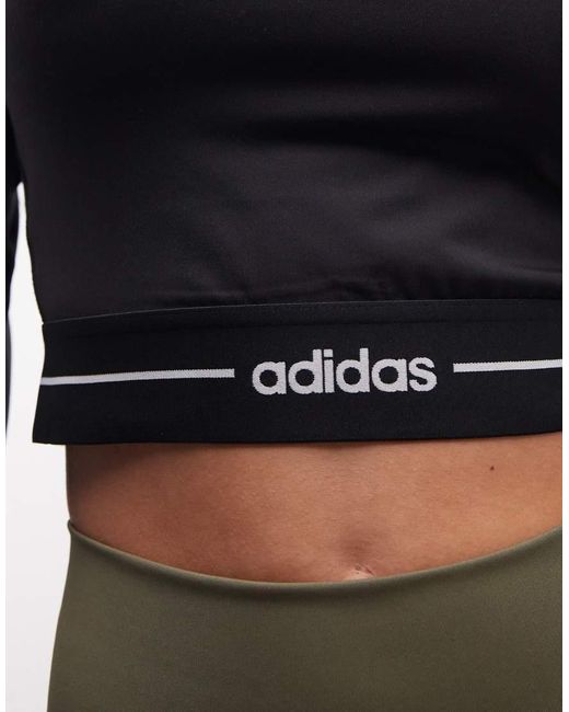 Adidas Originals Blue Adidas Training Hyperglam Linear Long Sleeve Top