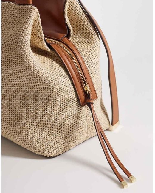 ARMANI EXCHANGE Natural Alice Raffia Shoulder Bag
