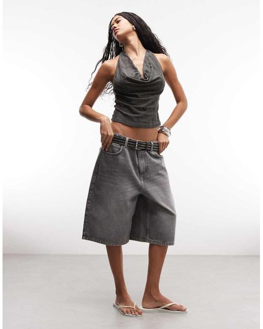 Weekday Black Drape Halter Top
