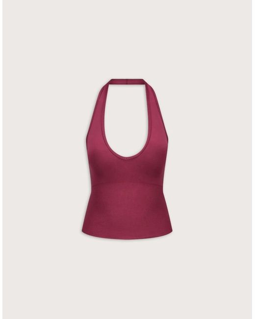 Tala Red Sculpt Seamless Halter Tank