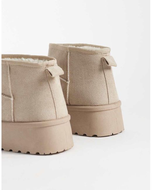 SEQWL Natural Mini Flatform Boots