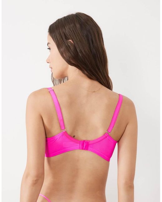 Ann Summers Pink Fuller Bust Sexy Lace Non Padded Plunge Bra