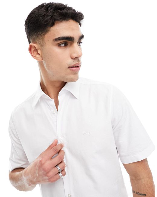 Boss White Rash Short Sleeve Shirt for men