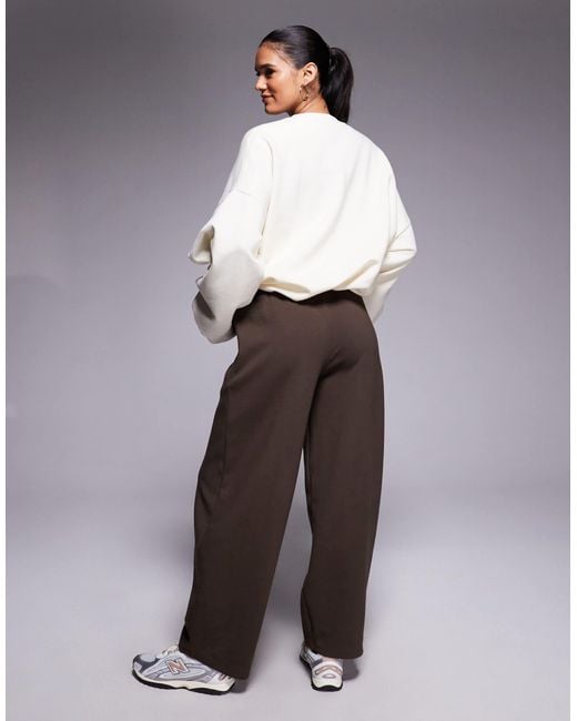 Kaiia Brown Exclusive Cotton Rich Seam Detail Barrel Leg joggers