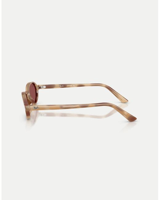 Ray-Ban Pink Khal Oval Sunglasses With Lens