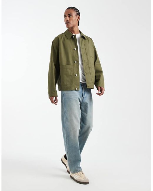 ASOS Green Oversized Worker Jacket for men