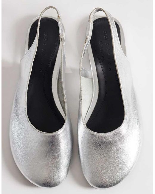 ASOS White Lenza Premium Slingback Ballets