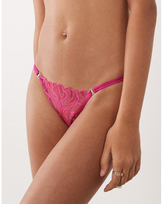Ann Summers Red Floral Fling Thong