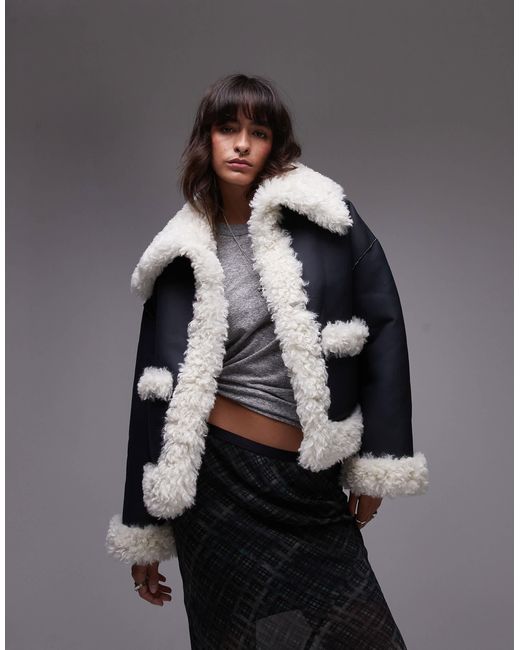 Free People Kiki Faux Leather Sherpa Jacket main image 0