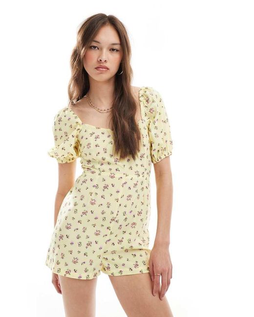 New Look White Tie Back Playsuit
