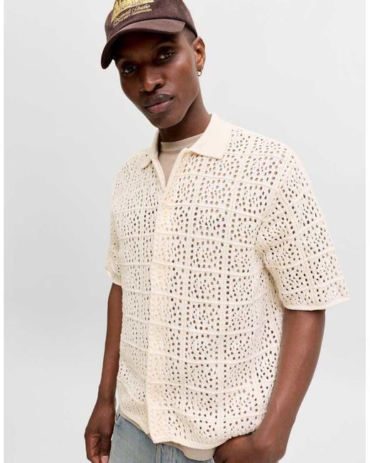 Jack & Jones Natural Knitted Polo for men