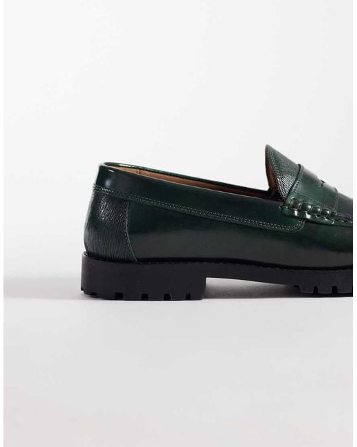 ASOS Green Penny Loafers for men