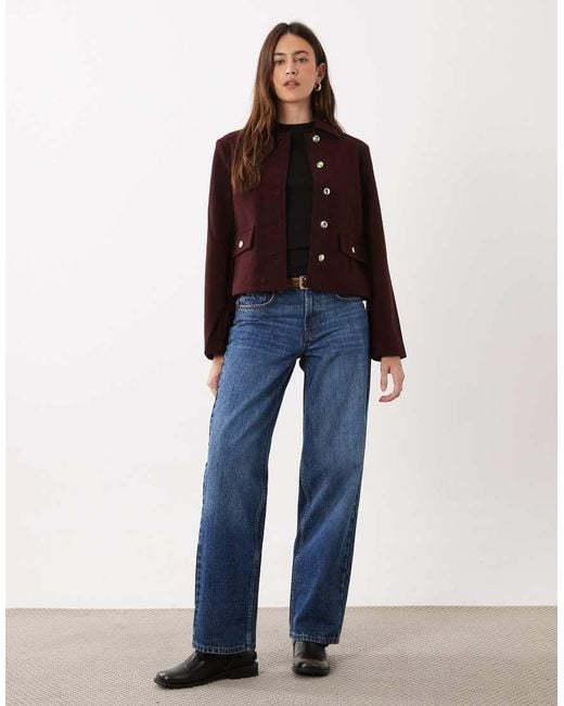 New Look Red Button Down Shacket