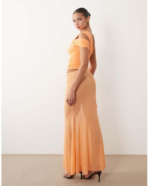 ASOS Natural Co-Ord Mesh Maxi Skirt