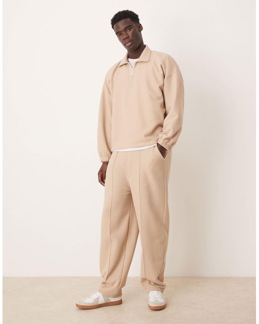 ASOS – superweite jogginghose in Natural für Herren