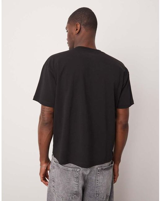 ASOS Ruimvallend Recht T-Shirt Van Zware Stof Met Henley-Hals in het Green voor heren