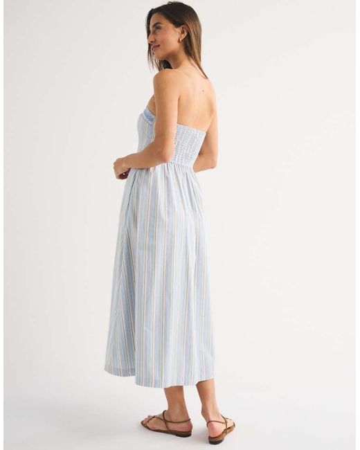 Abercrombie & Fitch White Bandeau A Line Midi Dress