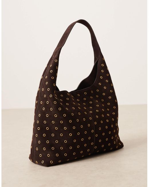 Mango Brown – große schultertasche aus 100% wildleder