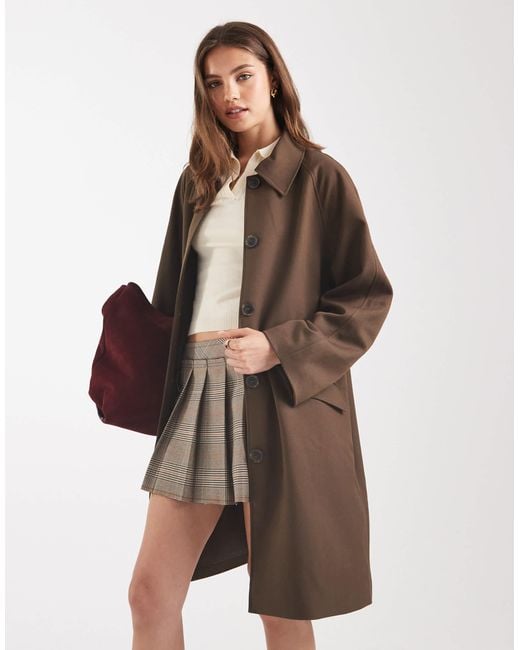 ASOS Brown Mid Length Tailored Car Coat