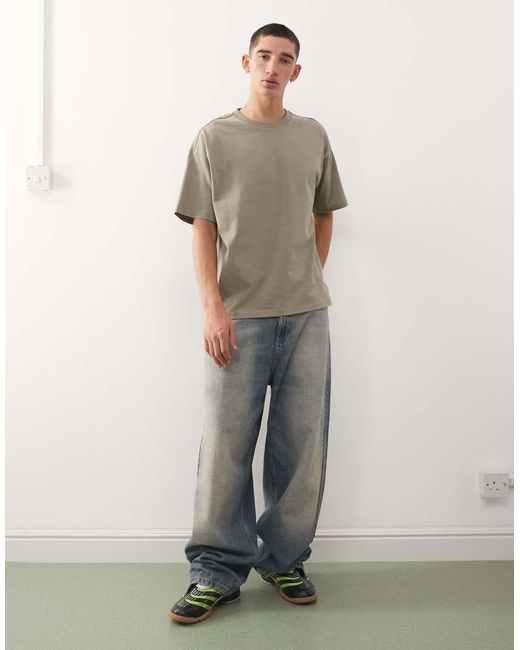 Weekday Gray Great Boxy Fit T-shirt for men