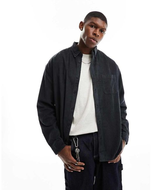 ASOS Blue 90s Oversized Cord Shirt for men