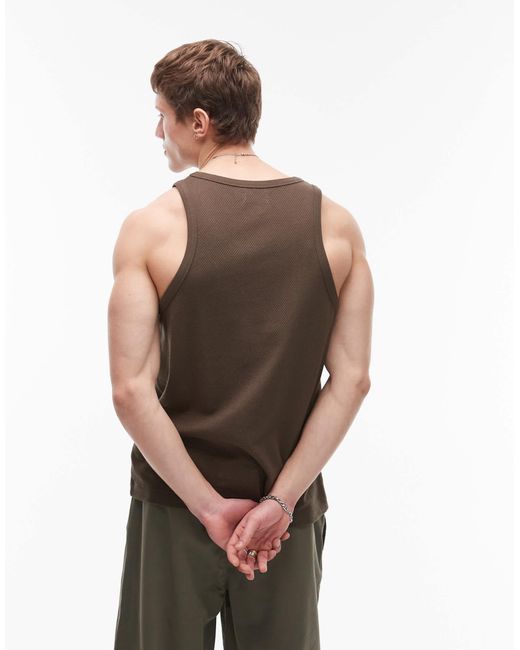 Topman – strukturiertes trägertop in Brown für Herren