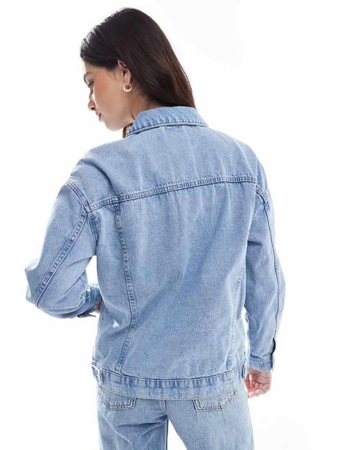 ONLY Blue Oversized Denim Jacket