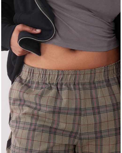 Noisy May Brown Wide Leg Trouser With Side Stripe